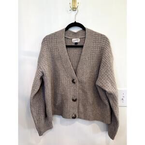Universal Thread Beige Waffle Knit Button Cardigan Sweater XL Cozy Neutral